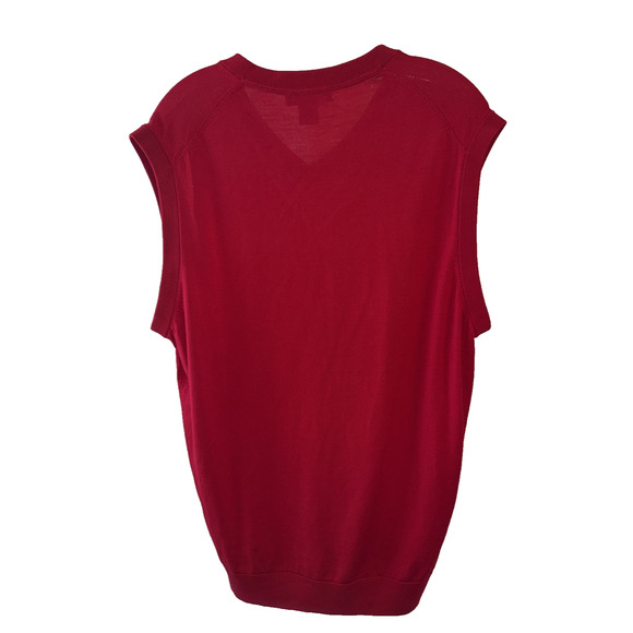 Daniel Cremieax Red Wool Red Sweater Vest Size L - Picture 5 of 10